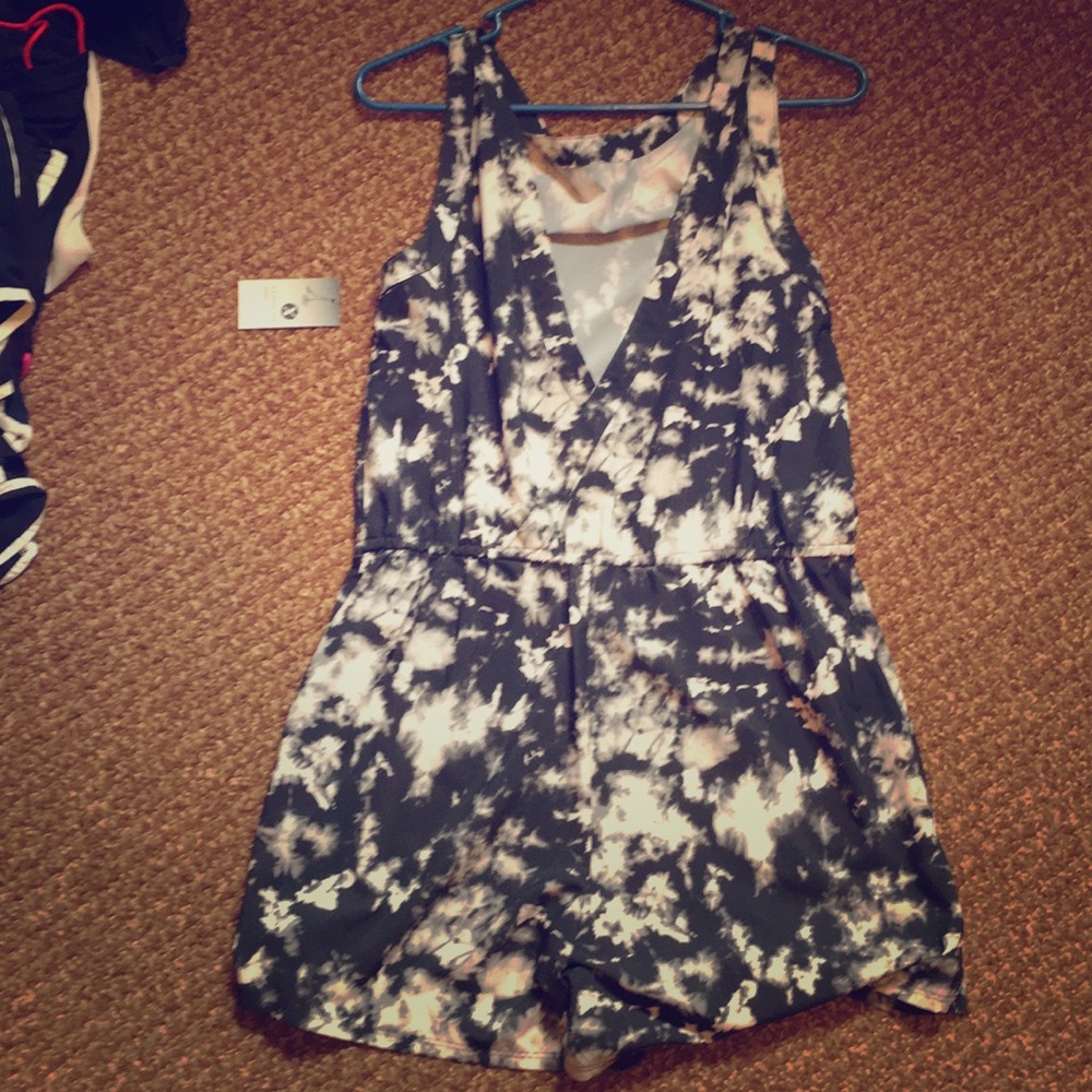 B&W tye-dye romper